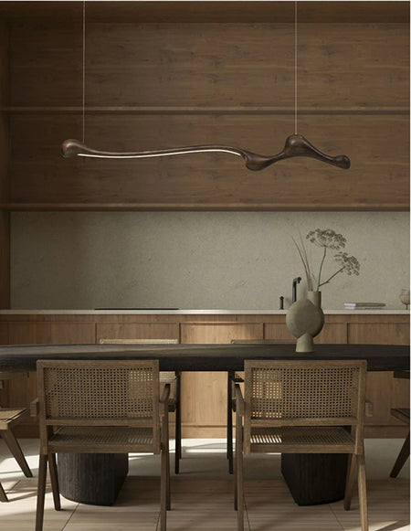 Pendant Light - Modern Ash Wood LED Dimmable Lamp RC/APP SW-36210578 - SWEET-LIGHTS