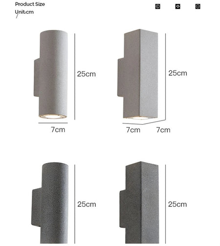 Outdoor Light - Industrial Concrete Wall Light Outdoor Waterproof Villa Garden Double Head Sconce Spotlight LED SW-36210345 - SWEET-LIGHTS