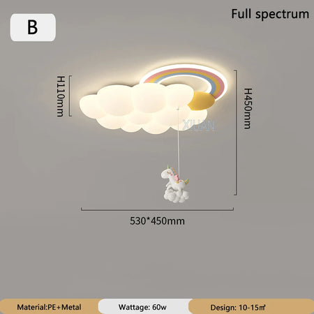 Children Lighting - Cartoon Cloud Rainbow Ceiling Light Bear Horse Rabbit Bedroom Lamps Eye Care Chandelier SW-36210345 - SWEET-LIGHTS