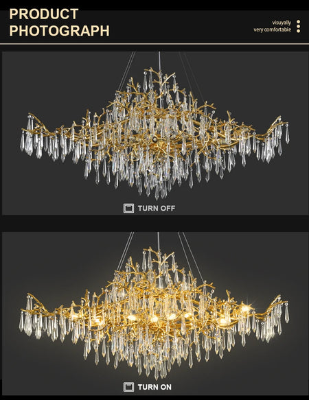Chandelier - Modern Luxury Crystal Chandelier Gold For Kitchen Dining Living Room Bedroom SW-36210458 - SWEET-LIGHTS