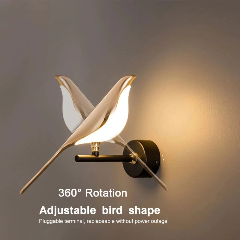 Wall Light - Creative Bird 360° Rotatable LED Wall Lamp Golden Touch Switch SW-36210457 - SWEET-LIGHTS