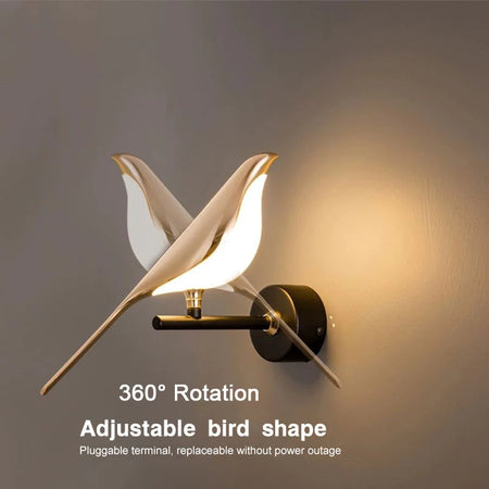 Wall Light - Creative Bird 360° Rotatable LED Wall Lamp Golden Touch Switch SW-36210457 - SWEET-LIGHTS