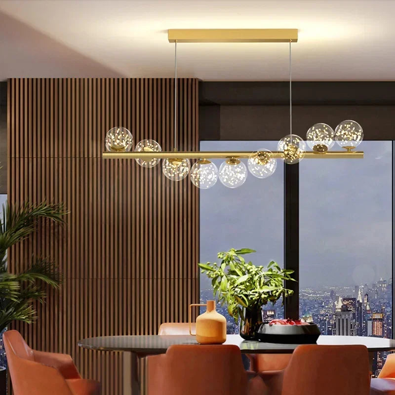 Pendant Light - Modern Led Long Ceiling Chandelier Glass Balls Dining Room Kitchen Hanging Lamp SW-36210345 - SWEET-LIGHTS