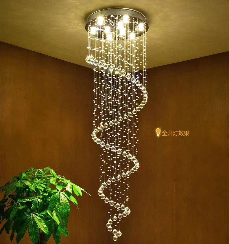Chandelier - Modern Large Spiral Crystal Light Fixture for Living Room SW-36210458 - SWEET-LIGHTS