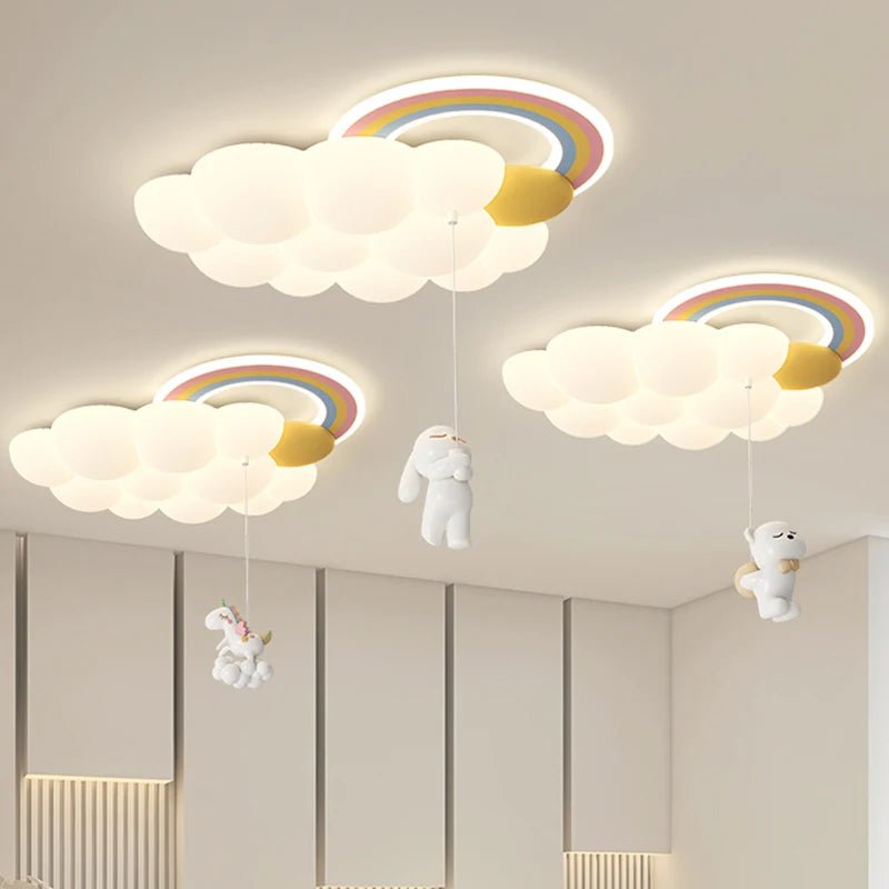 Children Lighting - Cartoon Cloud Rainbow Ceiling Light Bear Horse Rabbit Bedroom Lamps Eye Care Chandelier SW-36210345 - SWEET-LIGHTS