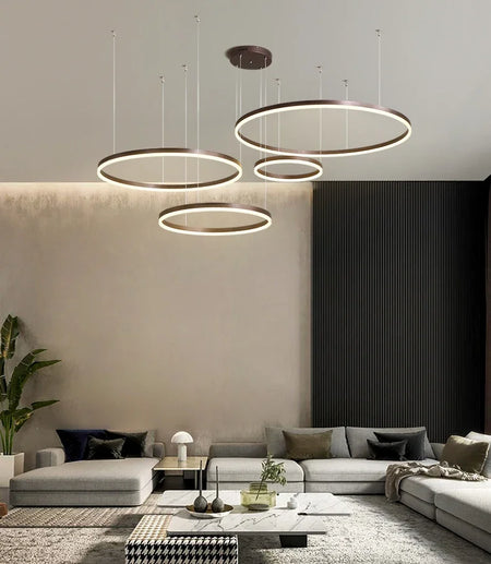 Pendant Light - Modern Ring Design LED Chandelier Gold for Living Dining Room Office Bedroom Home Decor SW-36210345 - SWEET-LIGHTS
