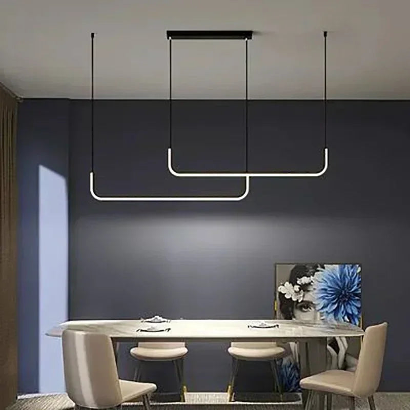 Pendant Light - Modern LED Strip Chandelier Gold Indoor Lamp SW-36210345 - SWEET-LIGHTS