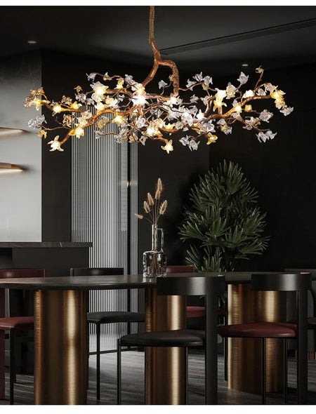 Chandelier - Style Vintage Copper Flower LED Light SW-36210458 - SWEET-LIGHTS