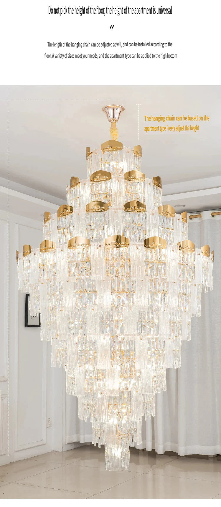 Chandelier - French Duplex High-End Crystal Lights For Luxury Living Room SW-36210789 - SWEET-LIGHTS