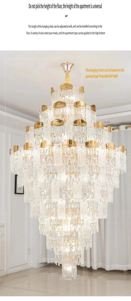 Chandelier - French Duplex High-End Crystal Lights For Luxury Living Room SW-36210789 - SWEET-LIGHTS