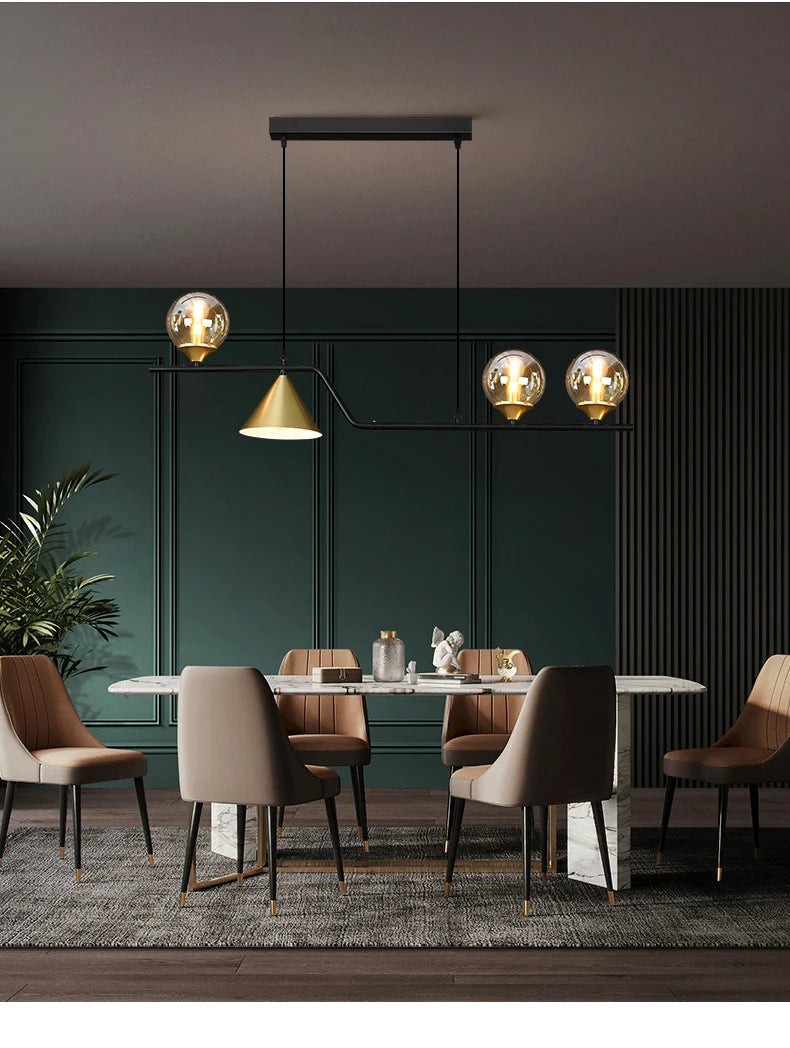 Pendant Light - Nordic Black LED Chandelier E14 Glass Ball SW-36210374 - SWEET-LIGHTS