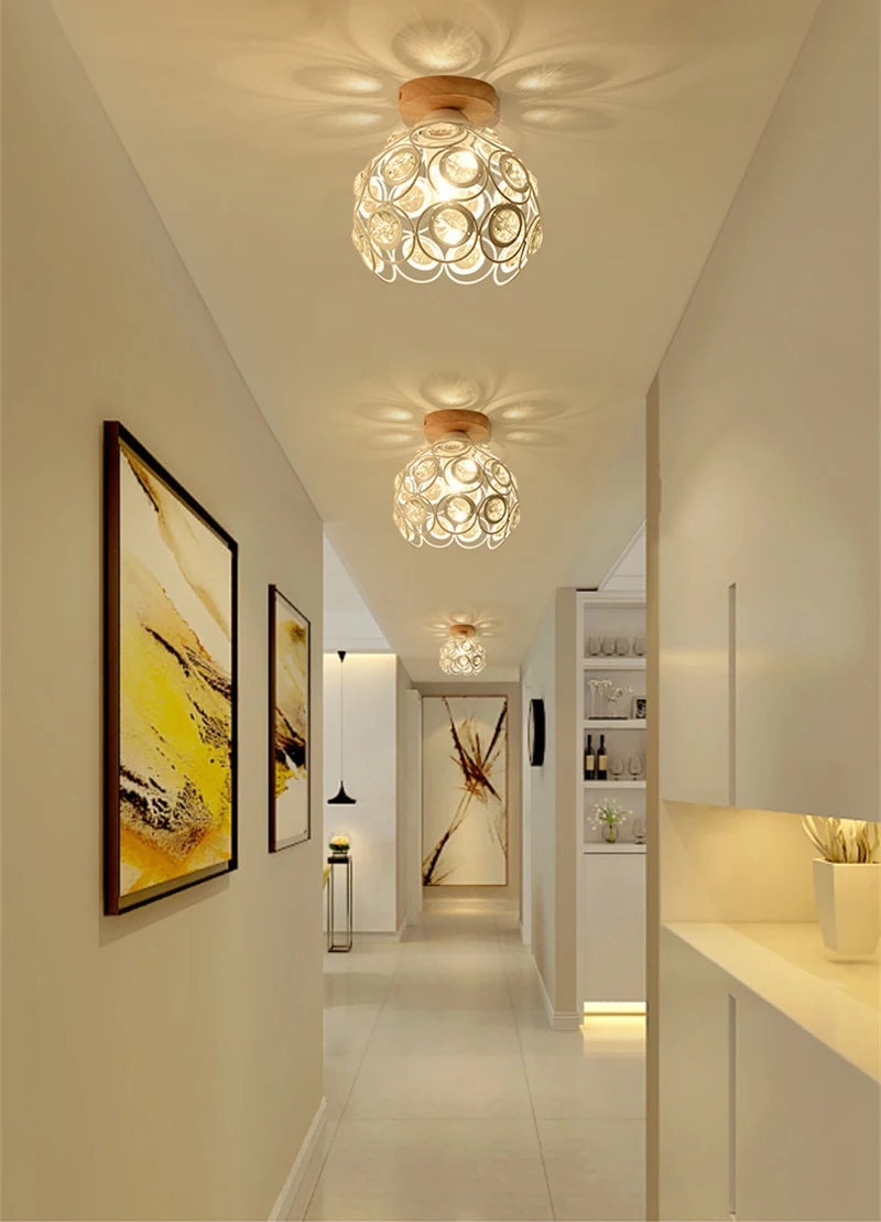 Ceiling Light - Modern Glass Lamp with Wooden Frame for Living Room Dining Kitchen SW-36210457 - SWEET-LIGHTS