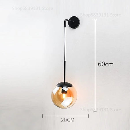 Wall Light - Nordic Modern Vintage Wall Lamps LED Glass Ball Mirror Bedroom Living Room Light Fixtures SW-36210345 - SWEET-LIGHTS