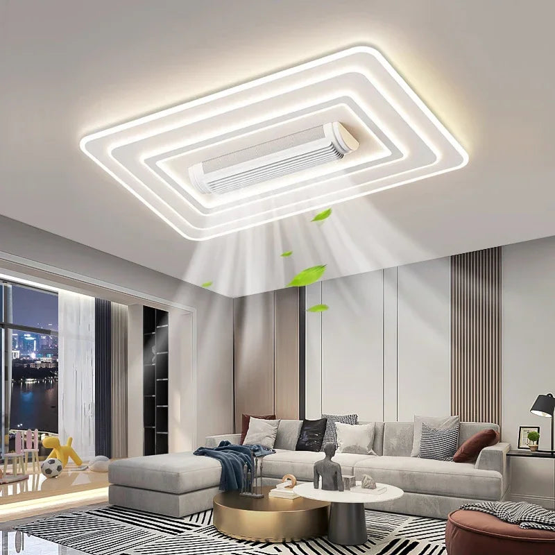 Fans - LED Invisible Bladeless Ceiling Fan Chandelier for Smart Home SW-36210347 - SWEET-LIGHTS