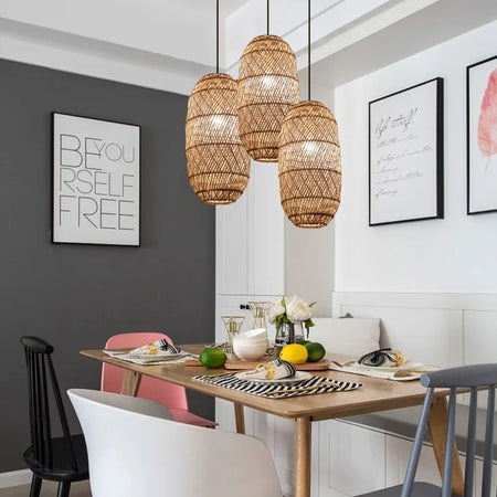 Pendant Light - SANDYHA Japanese Rattan Chandelier LED Lamp for Living Room Dining SW-36210438 - SWEET-LIGHTS