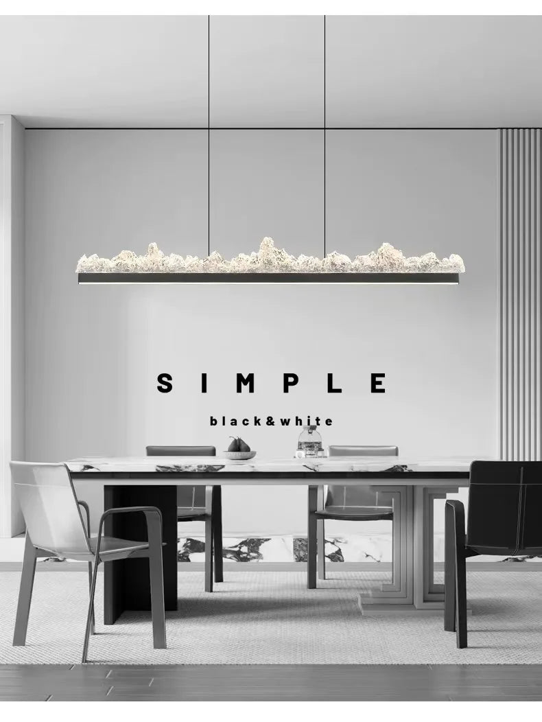 Pendant Light - Italian Minimalist Iceberg Chandeliers Modern Luxury Long Strip Hanging Lights for Bedroom Dining Room Kitchen Island Led Lamp SW-36210123 - SWEET-LIGHTS