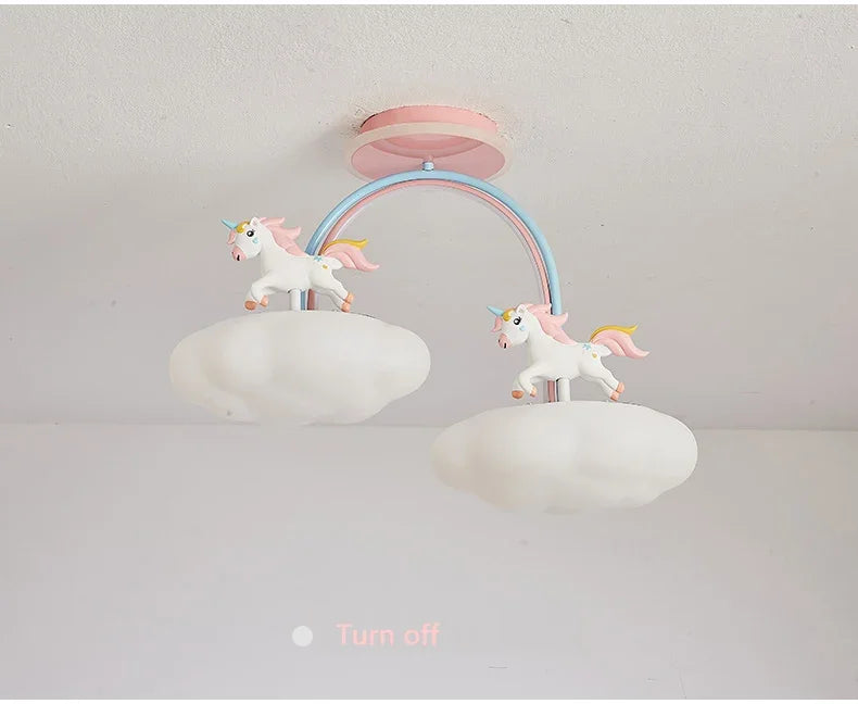 Children Lighting - Nordic Child Unicorn Ceiling Light Dimmable for Girl Bedroom Nursery Home Decor SW-36210458 - SWEET-LIGHTS