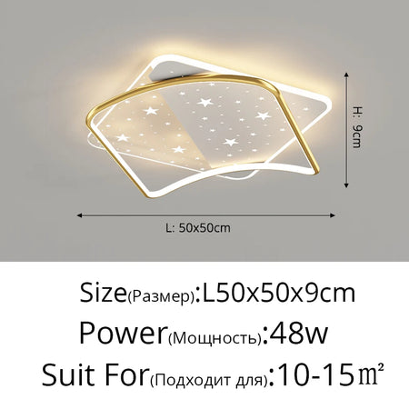 Ceiling Light - New Modern LED Black/Gold with Remote Control SW-36210678 - SWEET-LIGHTS