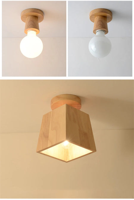 Ceiling Light - Modern Glass Lamp with Wooden Frame for Living Room Dining Kitchen SW-36210457 - SWEET-LIGHTS