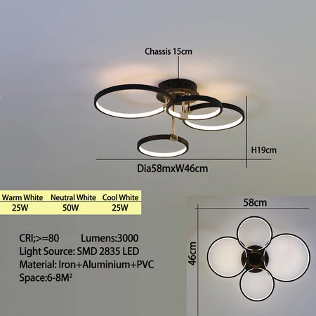 Ceiling Light - Modern Dimmable LED Chandelier with Remote SW-36210789 - SWEET-LIGHTS