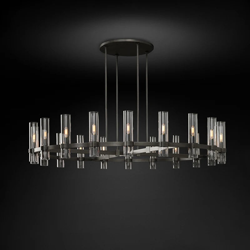 Pendant Light - Retro American Chrome Black Gold LED Chandelier Lighting Fixtures For Foyer SW-36210458 - SWEET-LIGHTS