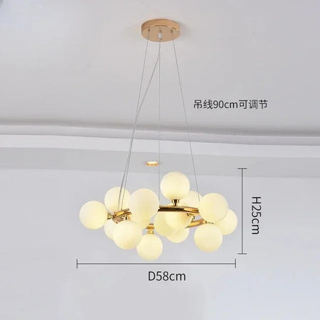 Pendant Light - Nordic LED Glass Ball Chandelier Gold Black Home Decor Lamp SW-36210234 - SWEET-LIGHTS