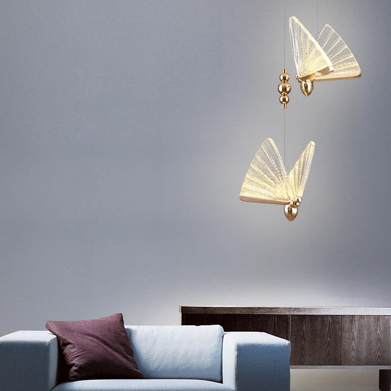 Pendant Light - Nordic Colorful Butterfly LED Pendant Lamps for Home Bedroom Living Room Indoor Golden Lighting SW-36210478 - SWEET-LIGHTS