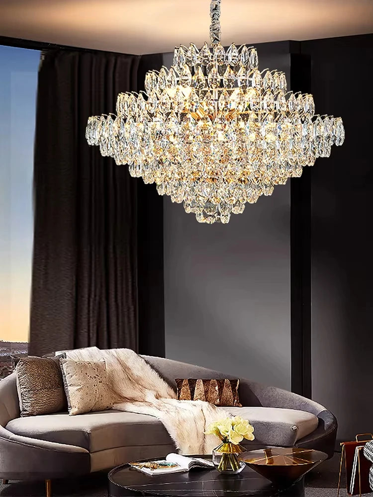 Chandelier - Luxury Crystal Big Chandeliers for Living Room Decor Modern Art Designer Luminaire Hight Ceiling Pendant Home Lamps Hall SW-36210927 - SWEET-LIGHTS