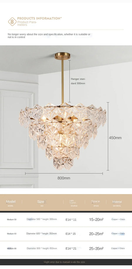 Chandelier - Modern Snow Glass Luxury for High-End Villa SW-36210478 - SWEET-LIGHTS