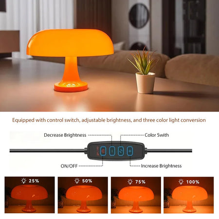 Table Lamp - Mushroom Touch Sensor Dimming LED Night Light Orange SW-36210345 - SWEET-LIGHTS