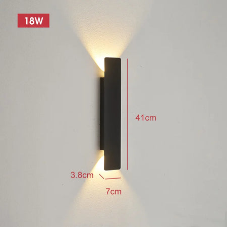 Outdoor Light - Waterproof Aluminum Wall Lamp 18W LED Black SW-36210578 - SWEET-LIGHTS
