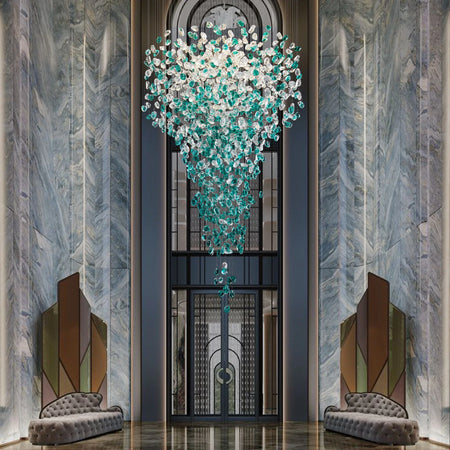 Chandelier - Luxury Large Green Crystal Stone for Lobby Staircase LED SW-36210347 - SWEET-LIGHTS