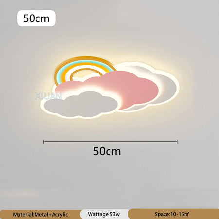 Children Lighting - Romantic Rainbow Cloud Ceiling Lamps 50cm 60cm Pink Light Remote Control SW-36210345 - SWEET-LIGHTS