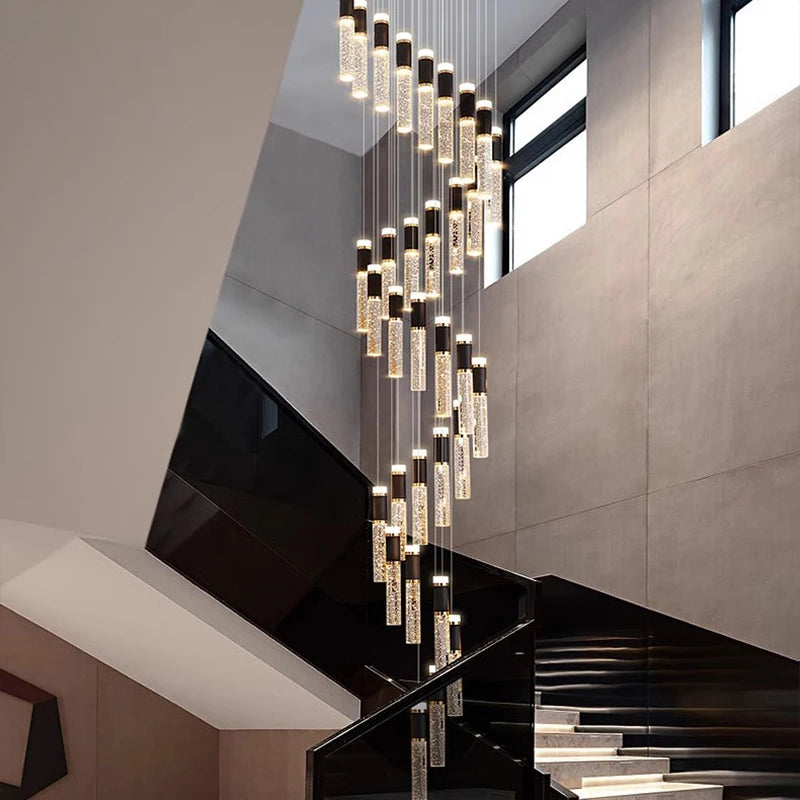 Pendant Light - Modern Crystal Stair Chandelier LED Indoor Lighting SW-36210457 - SWEET-LIGHTS