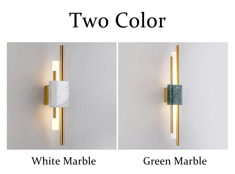 Wall Light - Green Marble Luxury Golden Decor Bedside Lamp Led 8W SW-36210345 - SWEET-LIGHTS