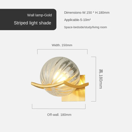 Wall Light - Modern Led Gold Glass Ball Lamp for Indoor Lighting SW-36210347 - SWEET-LIGHTS