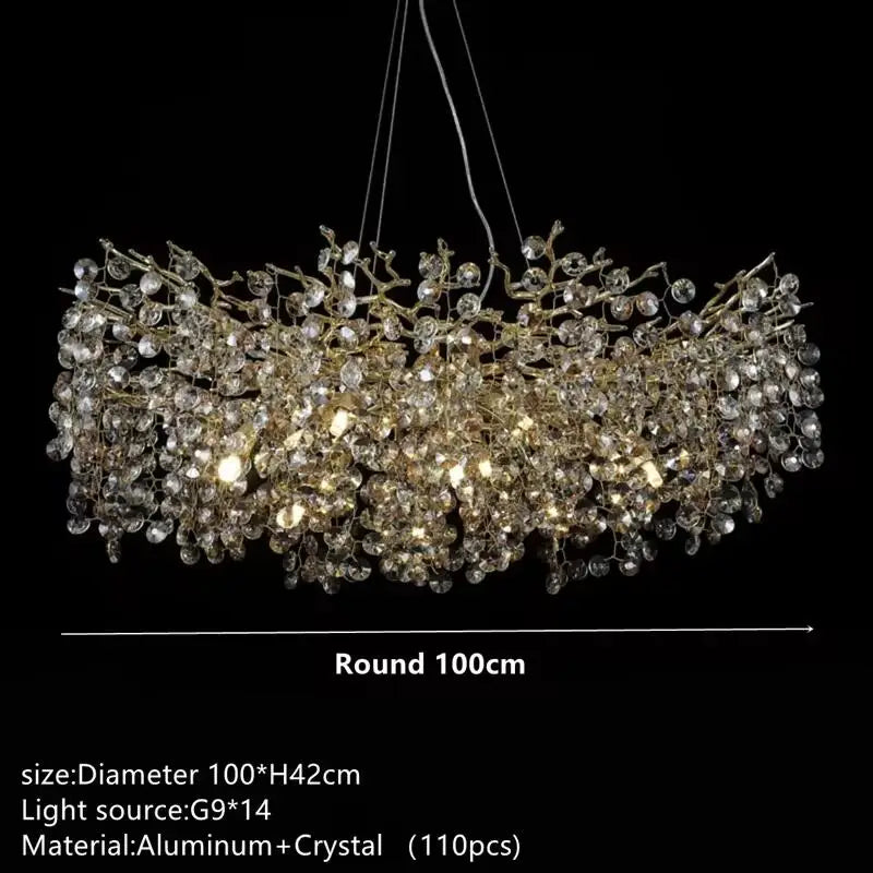 Chandelier - Luxury Gold Crystal Pendant Light for Dining Room SW-36210347 - SWEET-LIGHTS