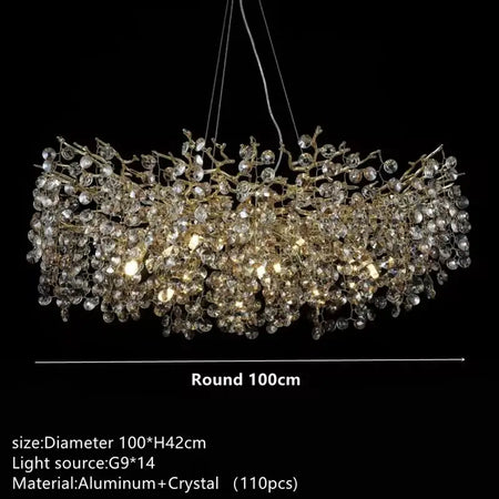 Chandelier - Luxury Gold Crystal Pendant Light for Dining Room SW-36210347 - SWEET-LIGHTS