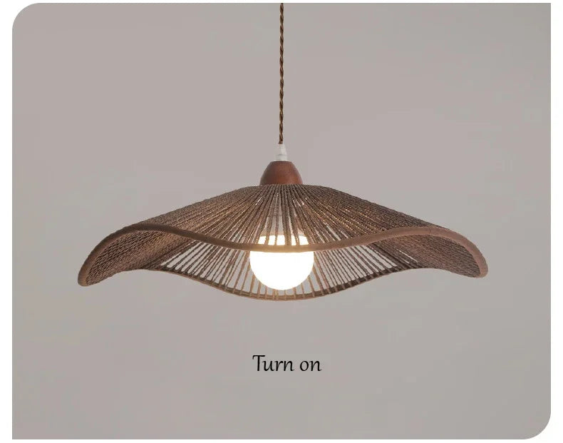 Pendant Light - SANDYHA Japanese Retro Walnut Hemp Rope Lamp SW-36210923 - SWEET-LIGHTS