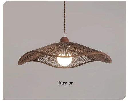 Pendant Light - SANDYHA Japanese Retro Walnut Hemp Rope Lamp SW-36210923 - SWEET-LIGHTS