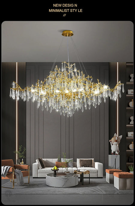 Chandelier - Modern Luxury Crystal Chandelier Gold For Kitchen Dining Living Room Bedroom SW-36210458 - SWEET-LIGHTS