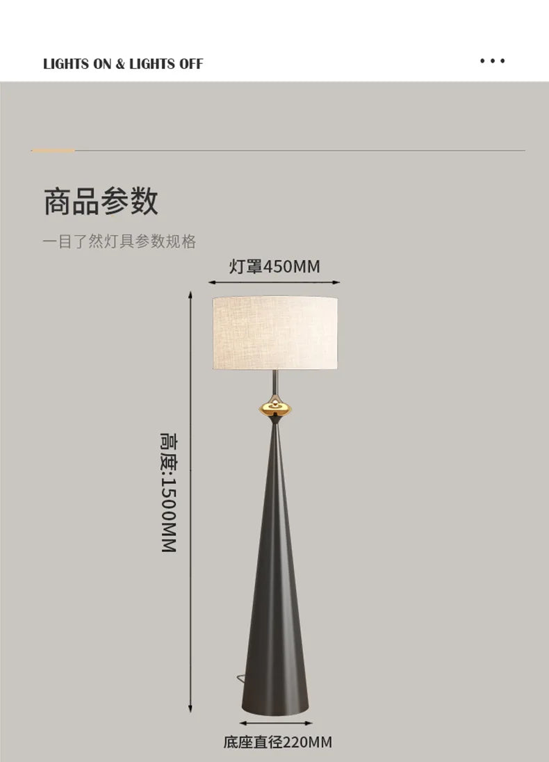 Floor Lamp - Japanese Designer Wabi-sabi Minimalist Cloth Cover Art Stand Lights Living Room Bedroom SW-36210789 - SWEET-LIGHTS