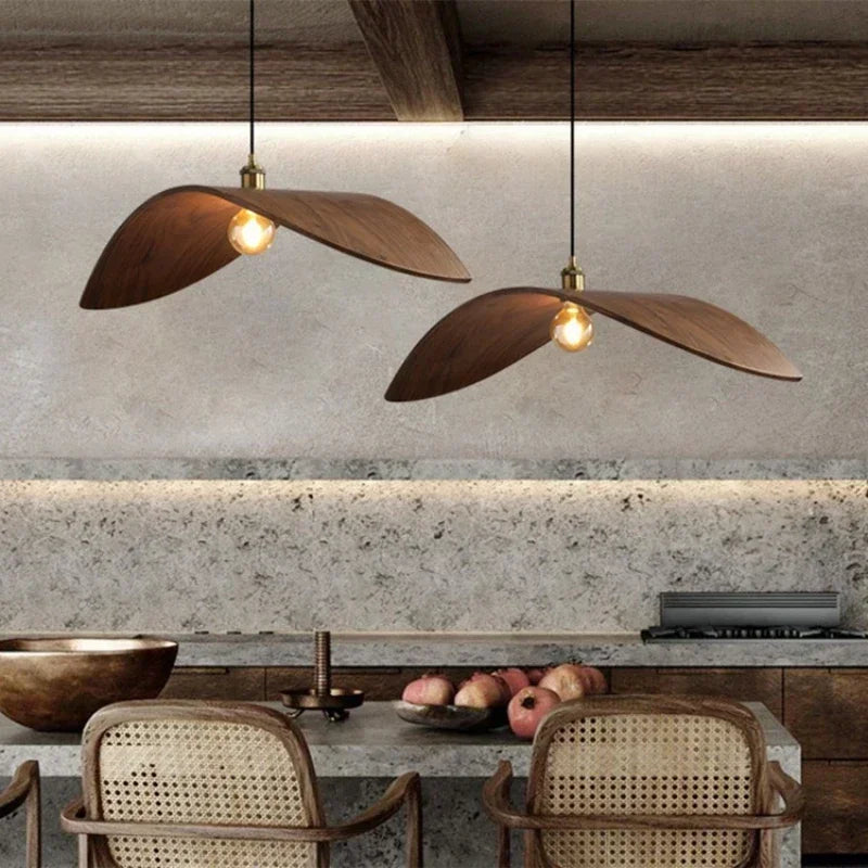 Pendant Light - Modern Wabi Sabi Walnut Chandeliers Home Lights SW-36210567 - SWEET-LIGHTS