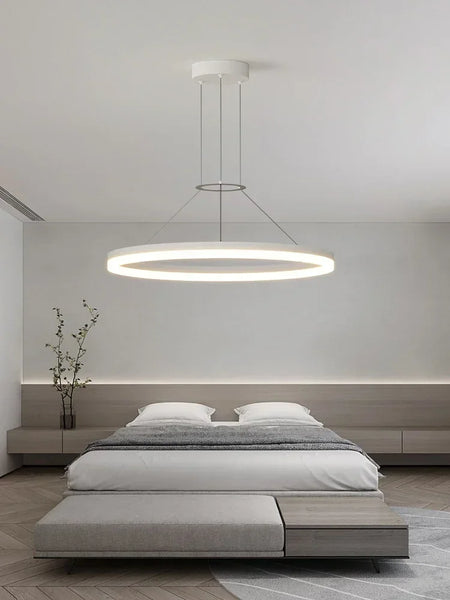 Pendant Light - Modern Minimalist Led Pendant Lamp For Living Room Bedroom Dining Kitchen Black Ring Chandelier SW-36210347 - SWEET-LIGHTS