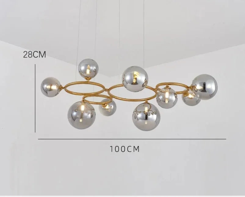 Pendant Light - Magic Beans Chandelier Smoke Grey Glass SW-36210789 - SWEET-LIGHTS