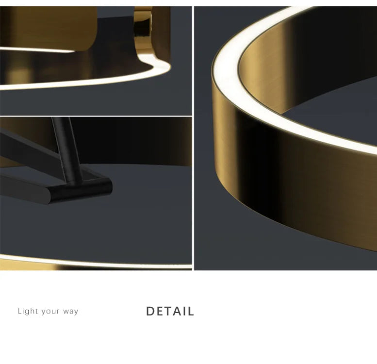 Floor Lamp - Italian Arc Gold Black LED Fishing Ring Light SW-36210829 - SWEET-LIGHTS