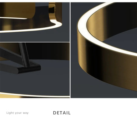 Floor Lamp - Italian Arc Gold Black LED Fishing Ring Light SW-36210829 - SWEET-LIGHTS