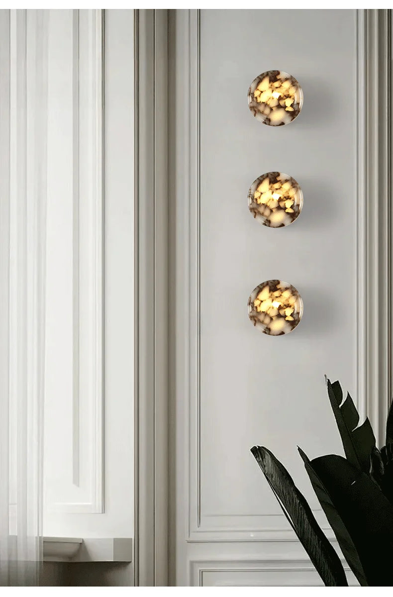 Wall Light - Cylindrical Marble Natural Stone Wall Lamp LED Sconce SW-36210456 - SWEET-LIGHTS