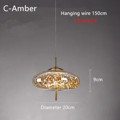 Pendant Light - Nordic Net Red Bedside Chandelier Glass SW-36210345 - SWEET-LIGHTS