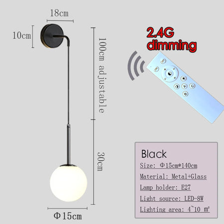 Wall Light - Nordic 2.4G Remote Control Dimming Black/Gold Lamp SW-36210345 - SWEET-LIGHTS